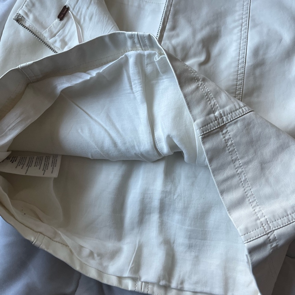 Free People Ivory Leather Skirt - Picture 4 of 4